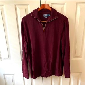 Polo Ralph Lauren Burgandy Quarter Zip Mock Neck Pullover SZ XL